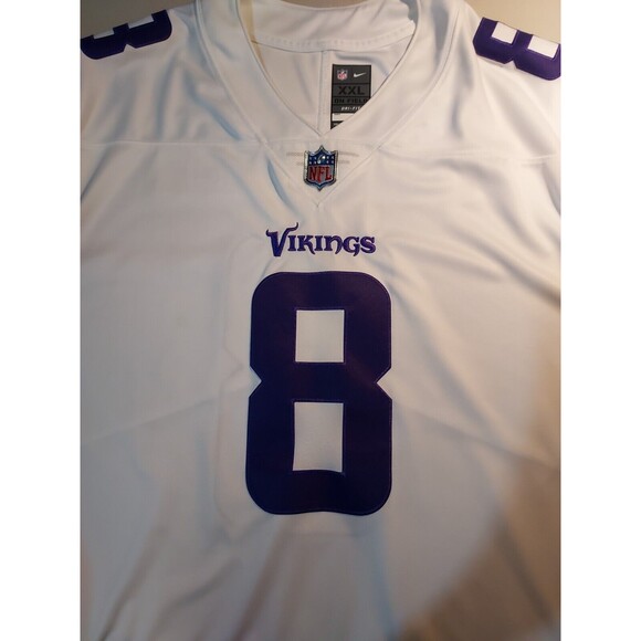 KIRK COUSINS #8 Vikings Away Jersey NFL On Field Nike Dri Fit XXL White V Neck - Picture 3 of 11